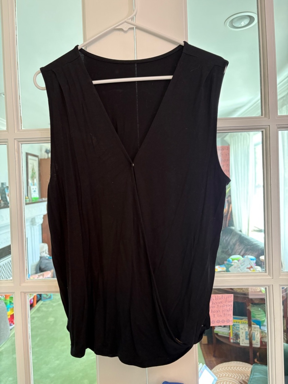 Of an origin nursing wrap breastfeeding Sleeveless V-Neck Draped Top large